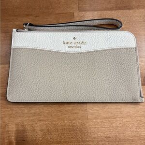 Kate Spade Colorblock Cream and Beige Wristlet